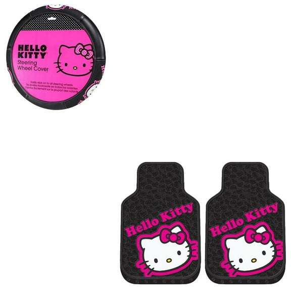 Hello Kitty 2 Front Vinyl Floor Mats And Wheel Cover