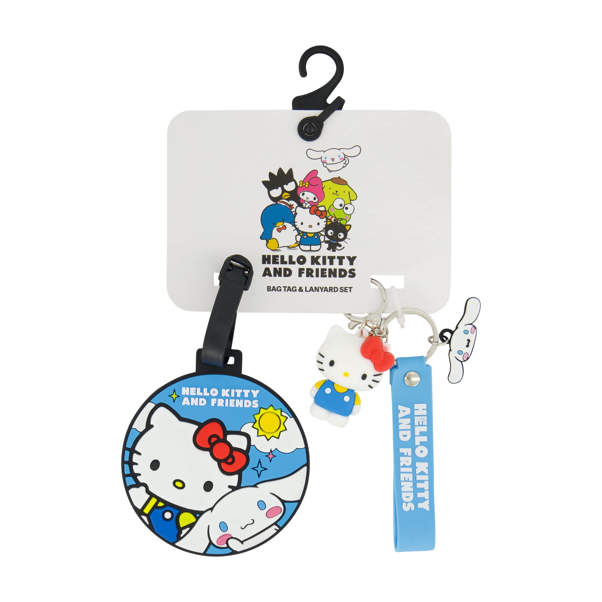 Hello Kitty 2-Piece Suitcase ID Tag and 3D Lanyard Set with Adjustable Straps, Multi