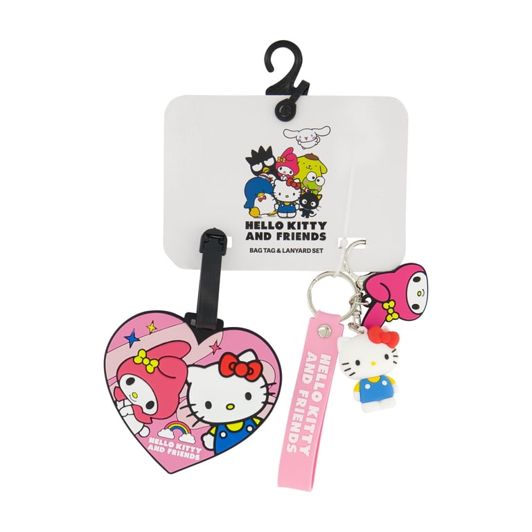 Hello Kitty 2-Piece Suitcase ID Tag and 3D Lanyard Set with