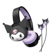 Hello Kitty 2-in-1 Wireless Bluetooth Headphones with Wired Earbuds - Foldable, Adjustable & Padded Headband, Onboard Co