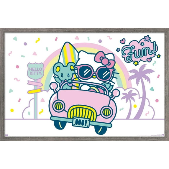 Hello Kitty: 20 Kawaii Vacation - Fun Wall Poster, 22.375" x 34" Framed