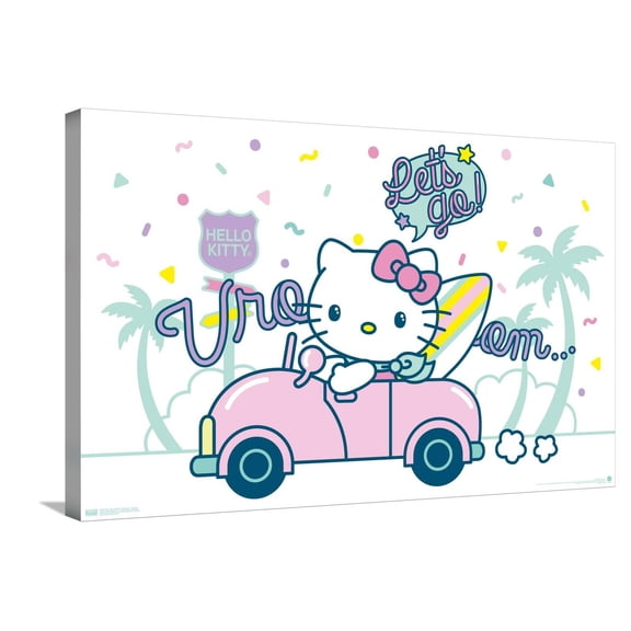 Hello Kitty: 20 Kawaii Vacation - Let's Go Canvas Wall Poster, 22.375" x 34"