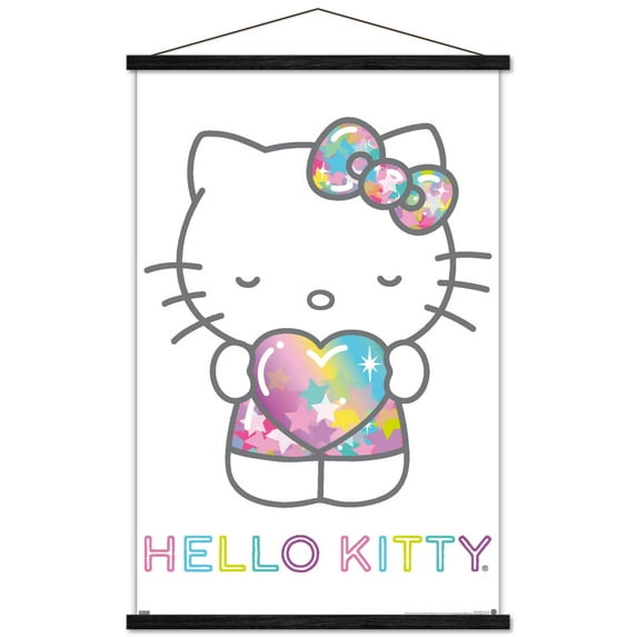 Hello Kitty: 20 Starshine - Heart Wall Poster with Magnetic Frame, 22.375" x 34"