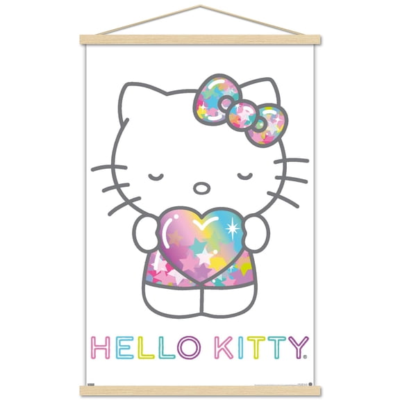 Hello Kitty: 20 Starshine - Heart Wall Poster with Magnetic Frame, 22.375" x 34"