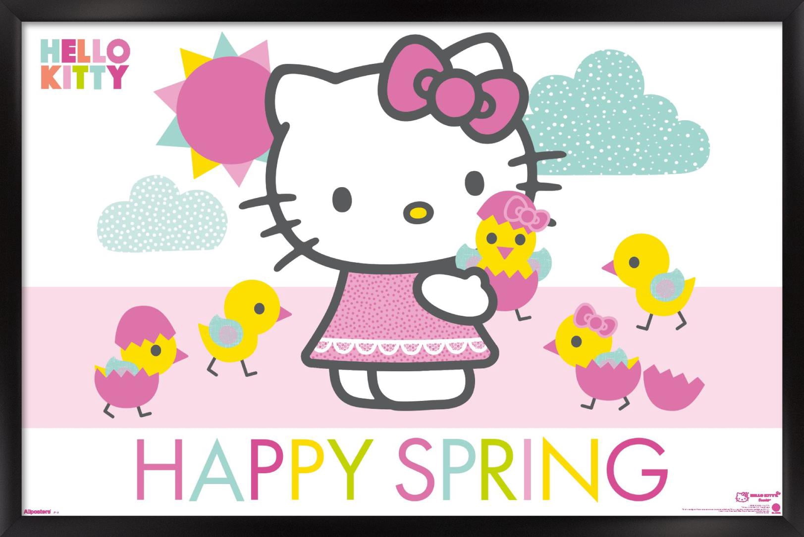 Hello Kitty: 2015 Spring - Happy Spring with Chicks Wall Poster, 14.725 ...