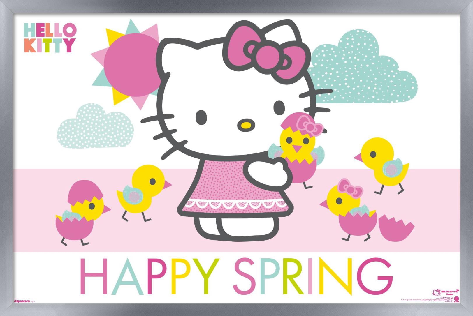 Spring Kello Kitty Hello Kitty: 2015 Spring - Happy Spring with Chicks Wall Poster, 22.375 ...