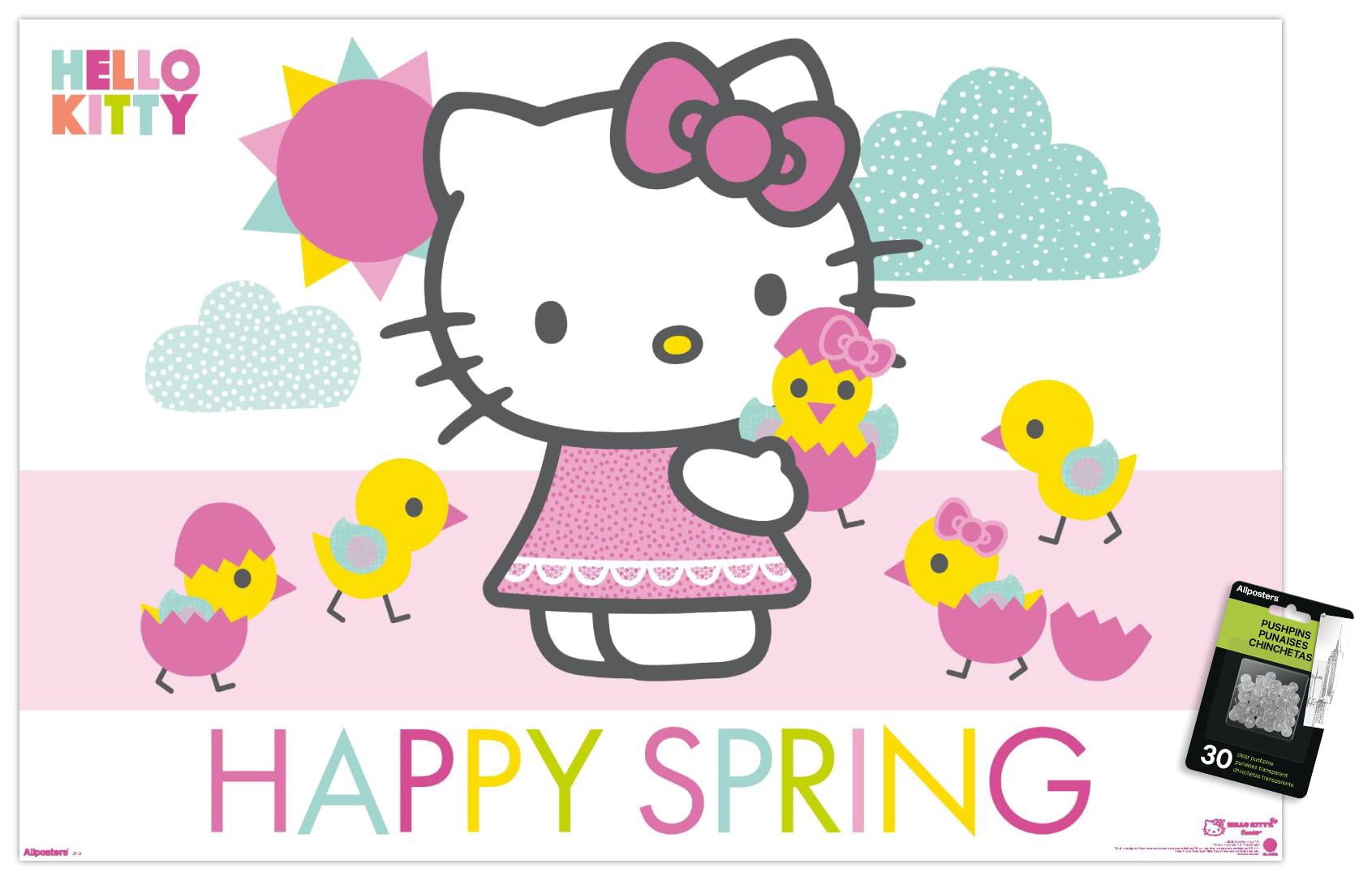 Spring Time Hello Kitty Hello Kitty: 2015 Spring - Happy Spring with Chicks Wall Poster with ...
