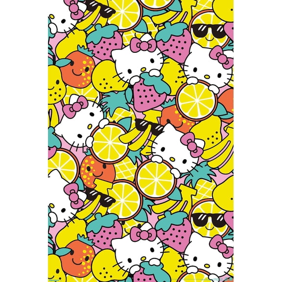 Hello Kitty: 2016 Fun and Fruity - Sweet Citrus Collage Wall Poster, 22.375" x 34"