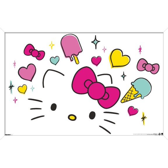 Hello Kitty: 2016 General - Sweet and Simple Kitty Wall Poster, 14.725" x 22.375" Framed