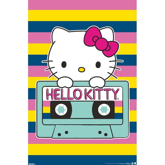 Hello Kitty: 2016 General - Vintage Cassette Tape Wall Poster, 14.725" x 22.375"