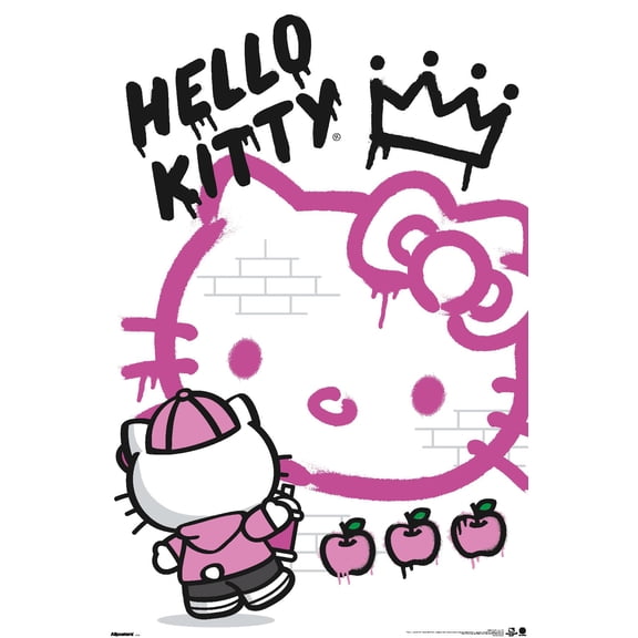 Hello Kitty: 2016 Graffiti - Street Art Crown Wall Poster, 22.375" x 34"