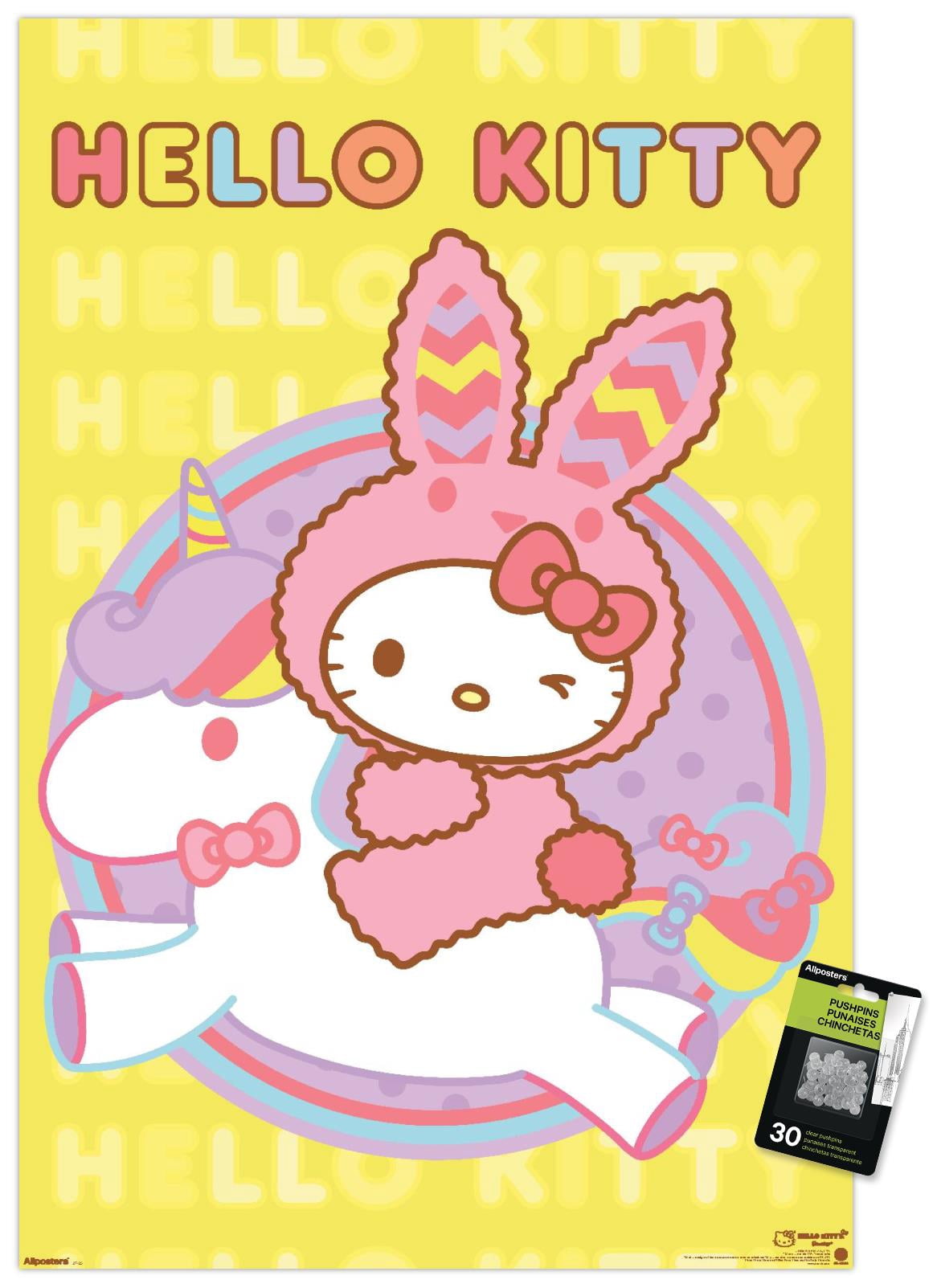 Hello Kitty: 2021 Spring - Unicorn Bunny Joy Wall Poster with Push