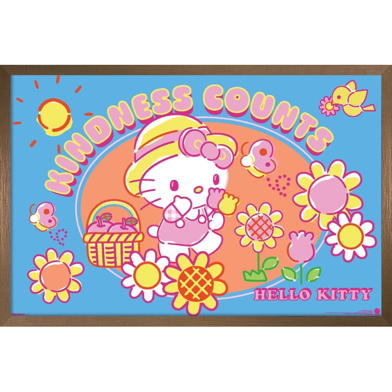Hello Kitty: 2024 Garden Doodle - Kindness Counts Flowers Wall