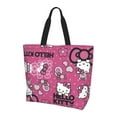 Hello Kitty 2024 Print Large Canvas Tote Bag Women Shoulder Bag Ladies