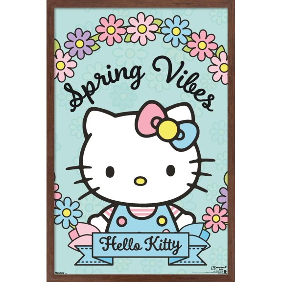 Hello Kitty: 2024 Spring Bloom - Spring Vibes Wall Poster, 14.725" x 22.375" Framed