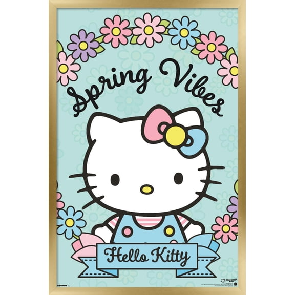 Hello Kitty: 2024 Spring Bloom - Spring Vibes Wall Poster, 22.375" x 34" Framed