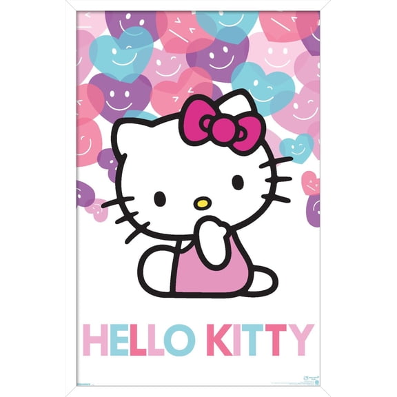 Hello Kitty: 2024 Valentine Hearts - Sweet Hearts Kitty Wall Poster, 14.725" x 22.375" Framed