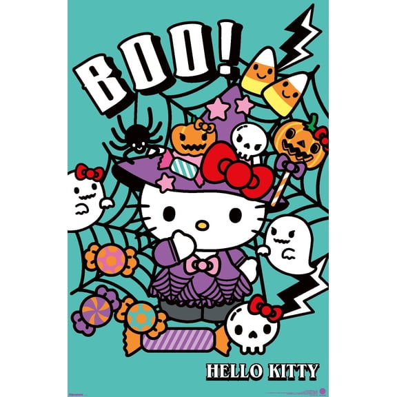 Hello Kitty: 2024 Witch Night - Boo Time with Kitty Wall Poster, 14.725" x 22.375"