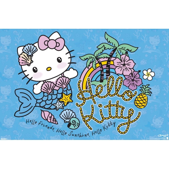 Hello Kitty: 2025 Ocean Party - Tropical Island Kitty Wall Poster, 22.375" x 34"