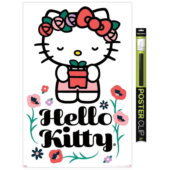 Hello Kitty: 21 Spring Cleaning - Kitty With Plant Wall Poster, 22.375" x 34"