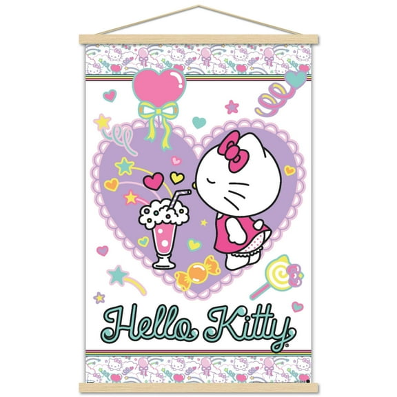 Hello Kitty: 21 Sugar Rush – Heart Wall Poster with Magnetic Frame, 22.375" x 34"