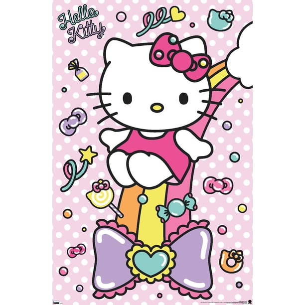 Hello Kitty: 21 Sugar Rush - Rainbow Wall Poster, 22.375