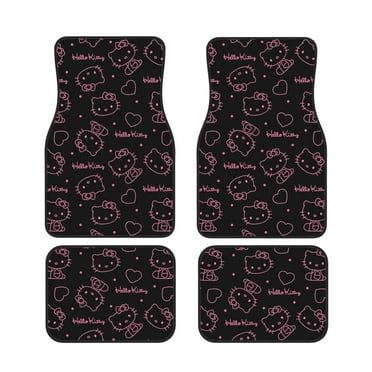 Hello Kitty(24) Car Floor Mats for Front and Rear Foot Pads Car Accessories Full Set of 4 Pcs Non-Skid Rubber Backing Universal Fit SUV, Truck, Vehicle