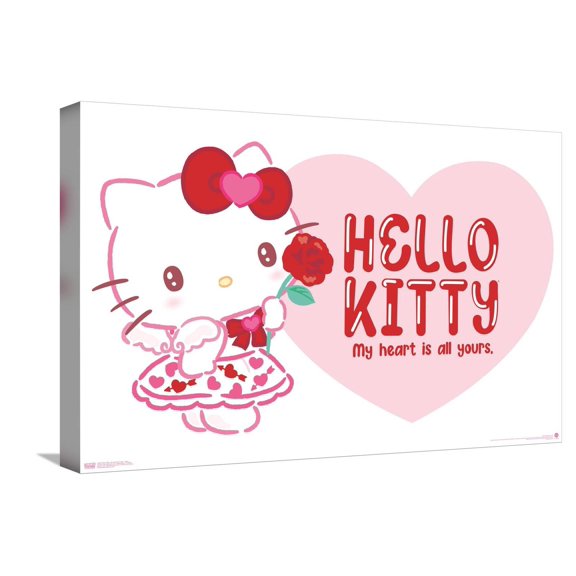 Hello Kitty: 25 Valentine's Day - Rose Canvas Wall Poster, 14.725" x 22.375"