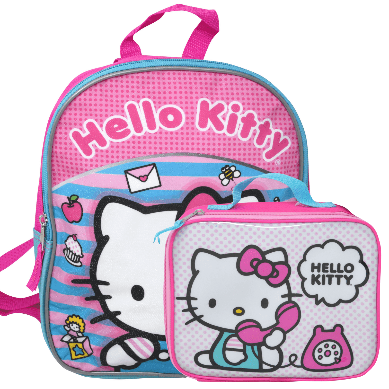 Hello Kitty 2pc Mini Backpack and Lunch Box Set School Bags for Girls 3 and Up