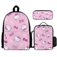 thumbnail image 1 of Hello Kitty 3 Pcs Backpack Set With Lunch Bag And Pencil Case Casual Bookbag Lunch Box Pencil Box, 1 of 6