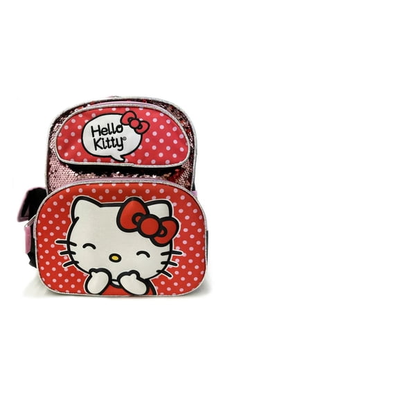 Hello Kitty 3D Moldled Magic Sequins 12" Meddium Toddler Backpack