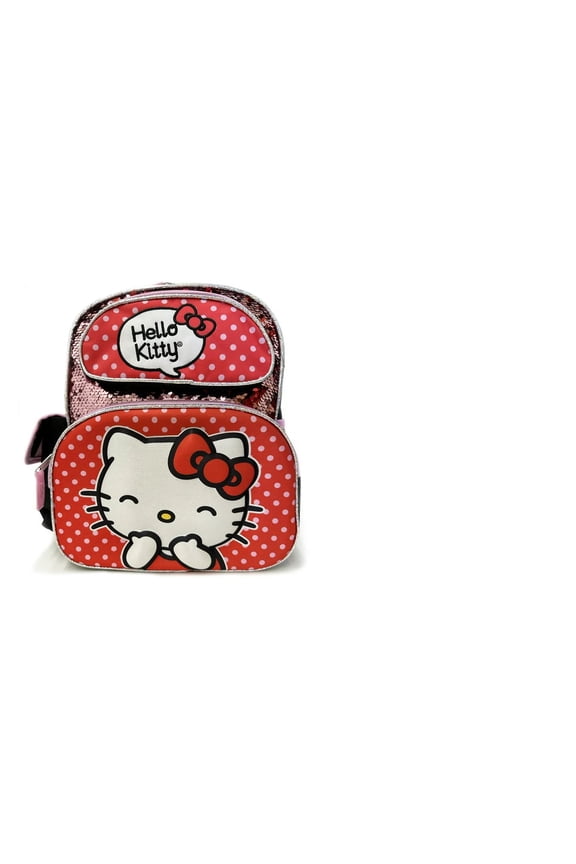Hello Kitty 3D Moldled Magic Sequins 12" Meddium Toddler Backpack