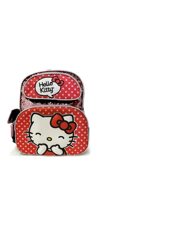 Hello Kitty 3D Moldled Magic Sequins 12" Meddium Toddler Backpack