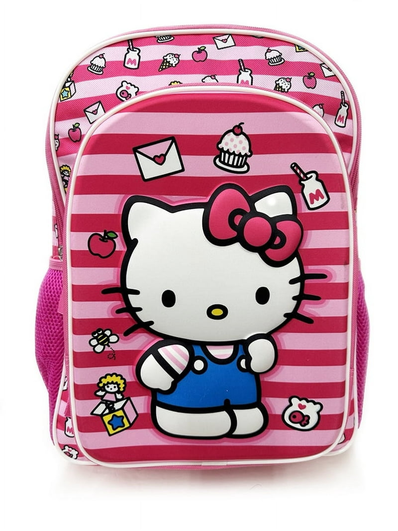 hello kitty backpack fast shipping Forward for Girls, 16 inch, Red and Grey | Large Durable Sanrio School Bag w/ Front Zip Pocket - Hello Kitty School Supplies travel days 15" Hello Kitty & Friends