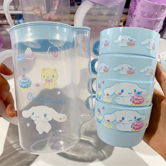 Hello Kitty 4-Cup Water Bottle | Outdoor Portable Water Set, a Must-Have for Picnics and Camping