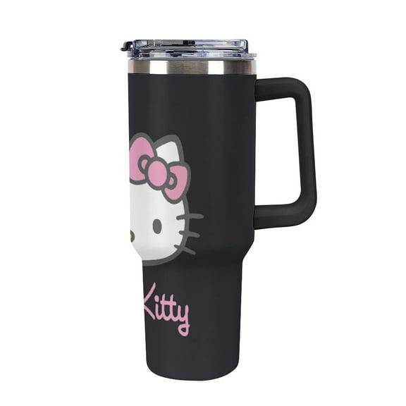 Hello Kitty 40 Oz Tumbler with Handle And Straw, Vacuum Insulated Stainless Steel Double Wall Water Bottle Travel Coffee Mug, Gifts for Women Boys Girls