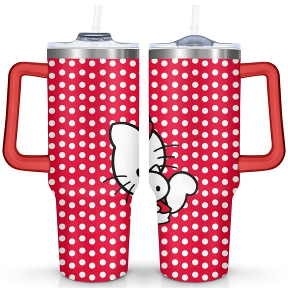 Hello Kitty 40oz Stainless Steel Travel Mug with Handle and Lid, Vacuum Insulated Tumbler for Coffee Water Tea, Cute Pink Cup Gift Idea 6