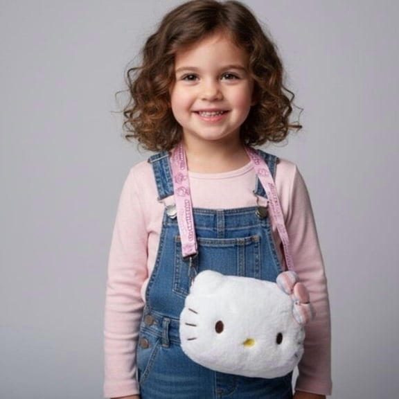 Hello Kitty 45th Anniversary Plush Crossbody Bag White Small Purse Sanrio RARE