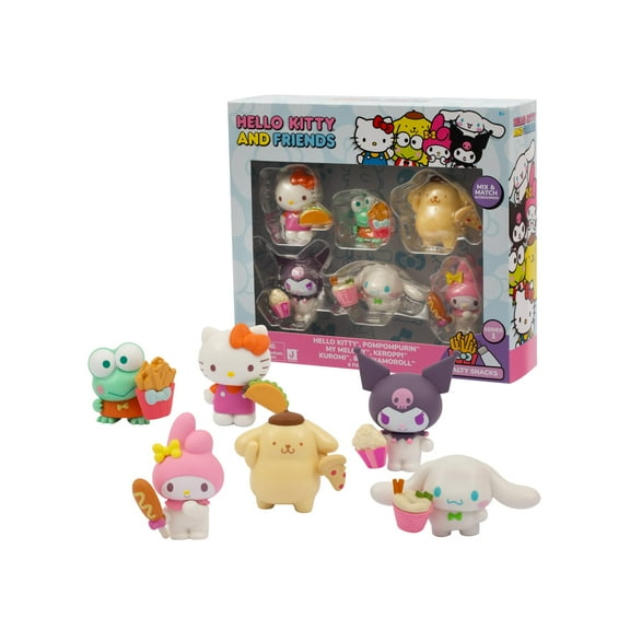 Hello Kitty 5 cm Figurenset  Set mit 6 Mini-Figuren in bezaubernden Designs, perfekt zum Spiel