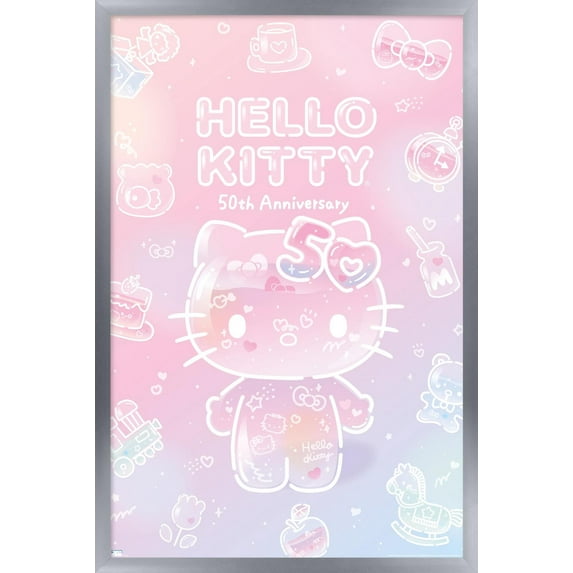 Hello Kitty - 50th Anniversary Wall Poster, 14.725" x 22.375" Framed