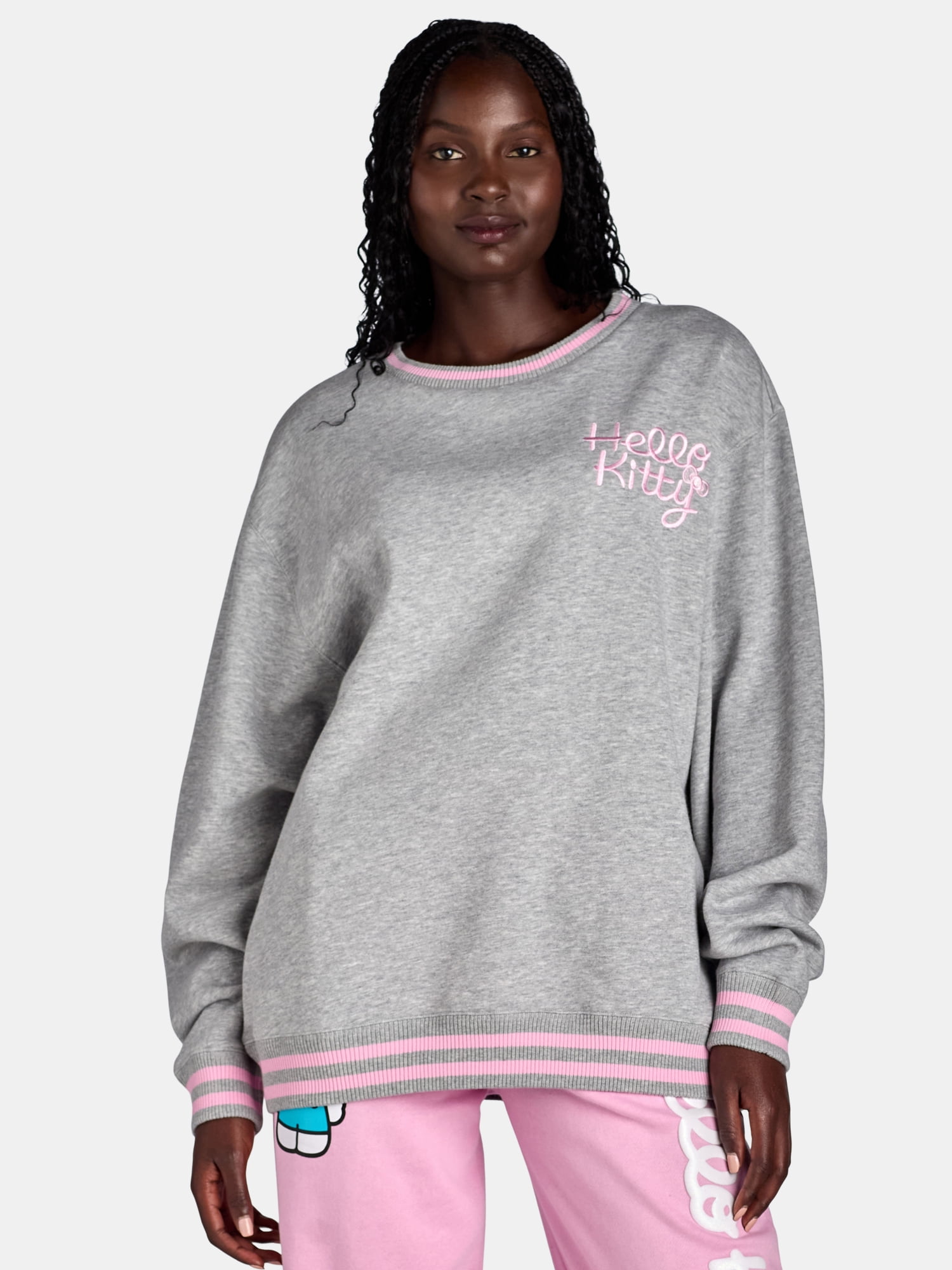 Hello Kitty Women s 50th Anniversary Graphic Sweatshirt Sizes XXS XXL Walmart