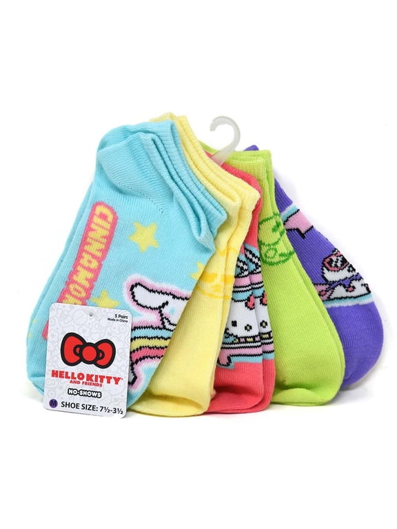 5pk No Show Ankle Socks Size 7/3-5