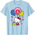 thumbnail image 1 of Hello Kitty 5th 6th 7th Birthday Party Balloon DTG Print Unisex T-Shirt,Light Blue 6 Color,Size YXL, 1 of 5