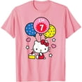 thumbnail image 1 of Hello Kitty 5th 6th 7th Birthday Party Balloon DTG Print Unisex T-Shirt,Light Pink 7 Color,Size YM, 1 of 5