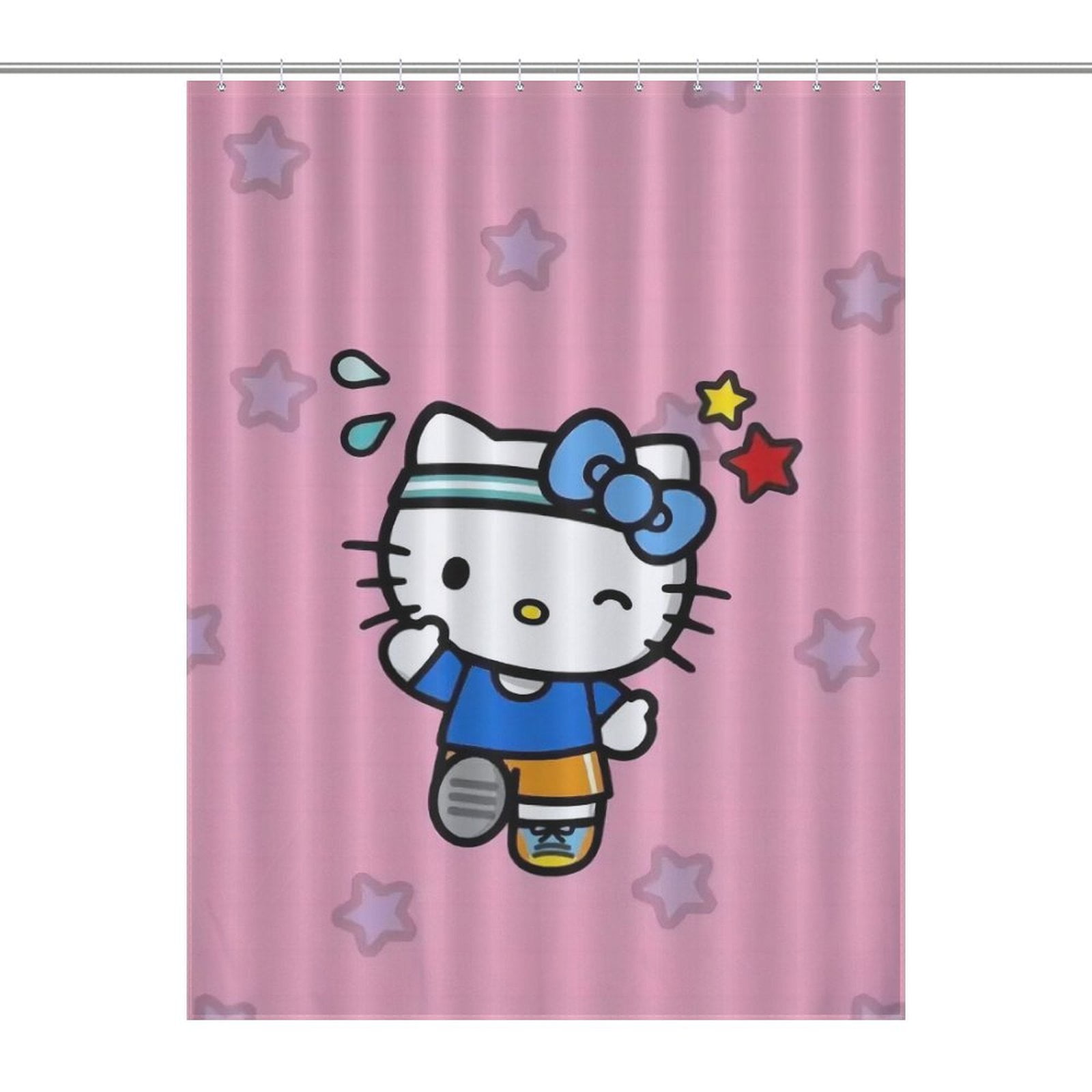 Hello Kitty (6)cartoon Shower Curtain Waterproof Fabric Bathroom Cloth 