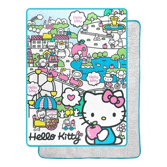 Hello Kitty 826008 60 x 80 in. Hello Kitty My Cute World Silk Touch Throw