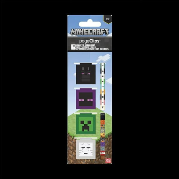Hello Kitty 859510 Minecraft Mobs Magnetic Bookmark Clips, Multi Color - Pack of 6