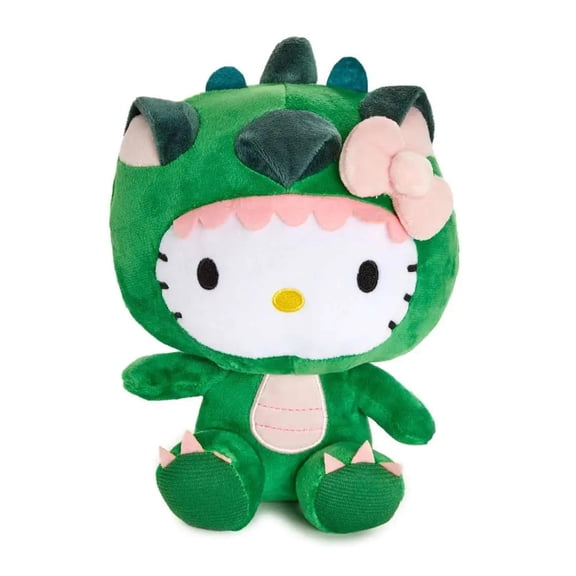 Hello Kitty 862915 12 in. Hello Kitty Dinosaur Plush Figurine, Green