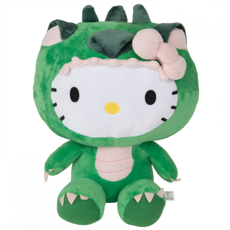 Hello Kitty 862915 12 in. Hello Kitty Dinosaur Plush Figurine, Green 