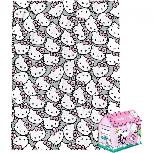 Hello Kitty 871032 46 x 60 in. Hello Kitty Face Collage Silk Touch ...